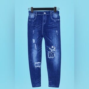 Emme Jordan Denim Jeggings with Faux Pockets – Stretch Fit (S/M)